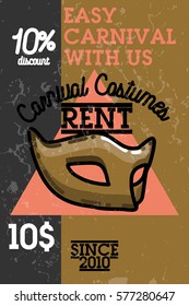 Color vintage carnival costumes rent banner
