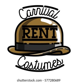 Color vintage carnival costumes rent emblem