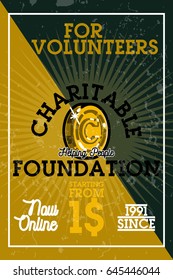 Color vintage charitable foundation banner