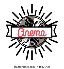 Color vintage cinema emblem