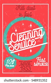Color vintage cleaning service banner.