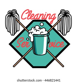 Color vintage cleaning service emblem