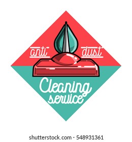 Color vintage cleaning service emblem.