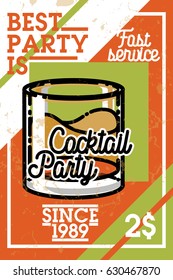 Color vintage coctail party banner