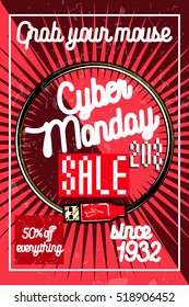 Color vintage cyber monday poster