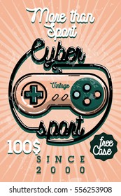 Color vintage cyber sport banner