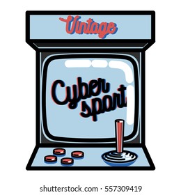 Color vintage cyber sport banner