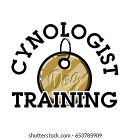 Color vintage cynologist emblem