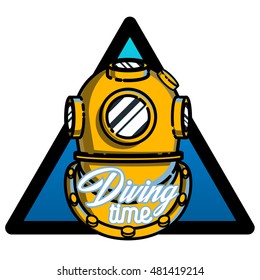 Color vintage diving emblem