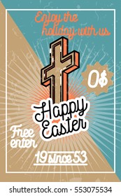Color vintage easter banner