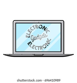 Color vintage electronic gadgets emblem