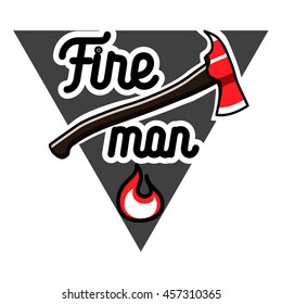 Color vintage fireman emblems