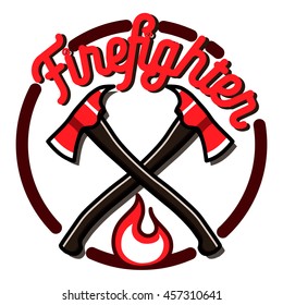 Color vintage fireman emblems
