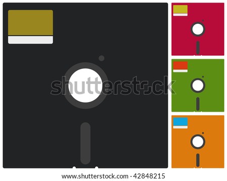 color vintage floppy disk for computers
