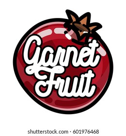 Color vintage fruit emblem