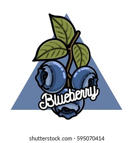 Color vintage fruits emblem