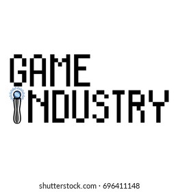 Color vintage game industry emblem