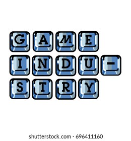 Color vintage game industry emblem