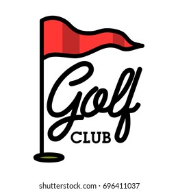 Color vintage golf club emblem