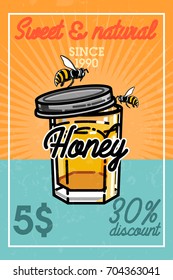 Color vintage honey banner