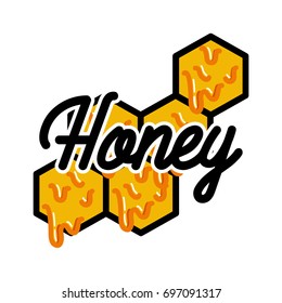 Color vintage honey emblem