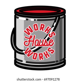 Color vintage house works emblem