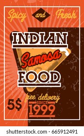 Color vintage indian food banner
