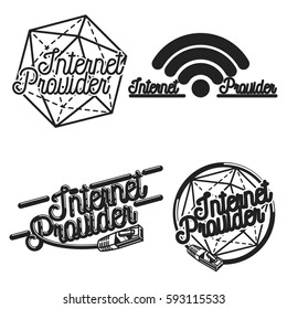Color vintage internet provider emblems