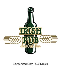 Color vintage irish pub emblem