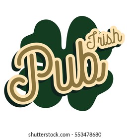 Color vintage irish pub emblem