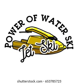 Color vintage jet ski emblem