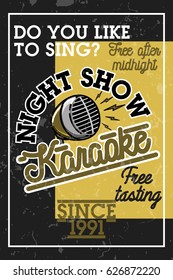 Color vintage karaoke banner