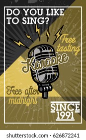 Color vintage karaoke banner