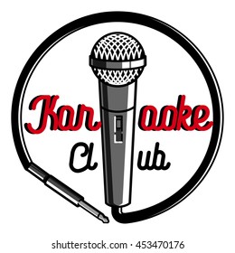 Color vintage karaoke emblems