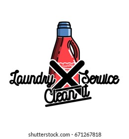 Color vintage laundry services emblem