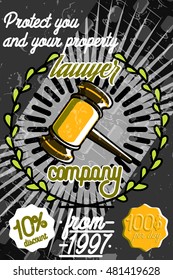 Color vintage lawyer poster