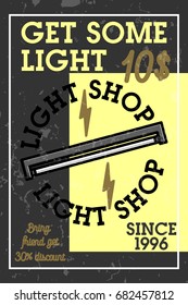 Color vintage light shop banner