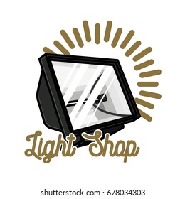 Color vintage light shop emblem