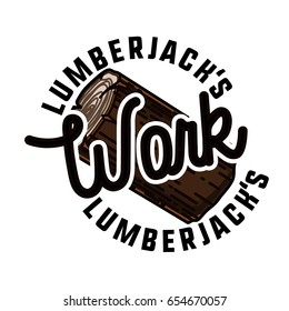 Color vintage lumberjack emblem