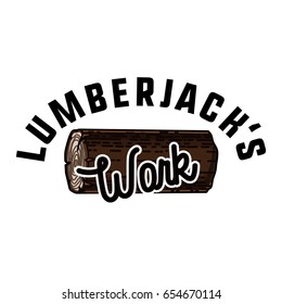 Color vintage lumberjack emblem