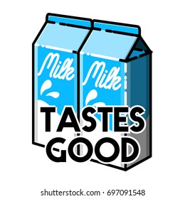 Color vintage milk emblem