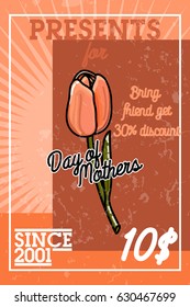 Color vintage mothers day banner