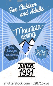 Color vintage mountaineering poster