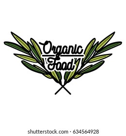 Color vintage organic food emblem