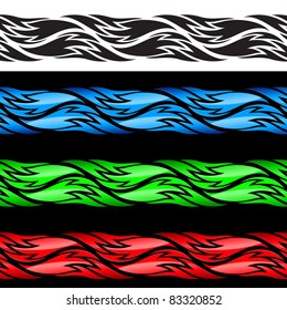Color vintage pattern for design. Illustration set on black background.