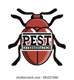 Color vintage pest extermination emblem
