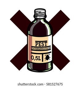 Color vintage pest extermination emblem