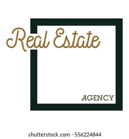 Color vintage real estate agency emblem, symbol. Logo design template