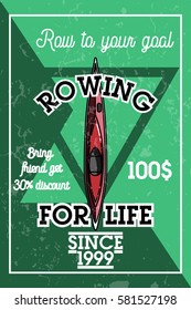 Color vintage rowing banner