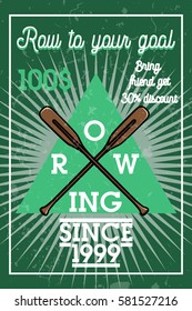 Color vintage rowing banner